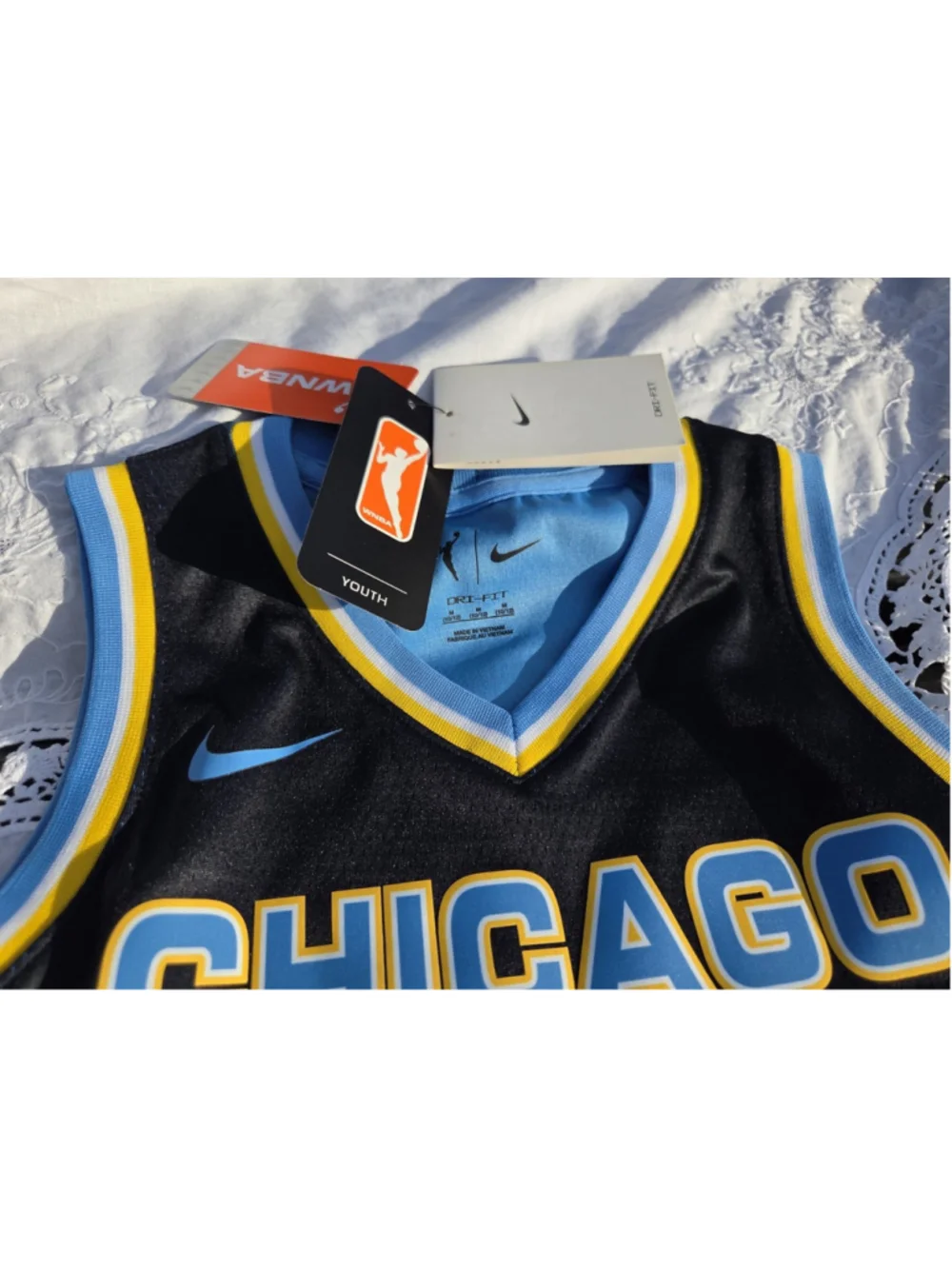 Nike Chicago Sky Angel Reese #5 Youth WNBA Explorer Edition Jersey Black #759
